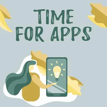 Conceptual display Time For Apps. Business idea The best fullfeatured service 스톡 일러스트