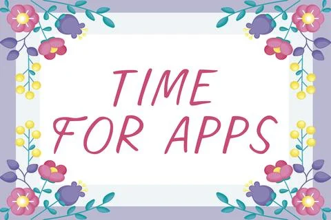 Conceptual display Time For Apps. Internet Concept The best fullfeatured service Stock Illustration