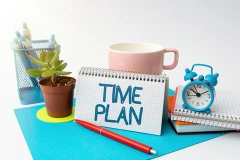 Conceptual display Time Plan. Business overview a system for paying for goods by Fotos Stock