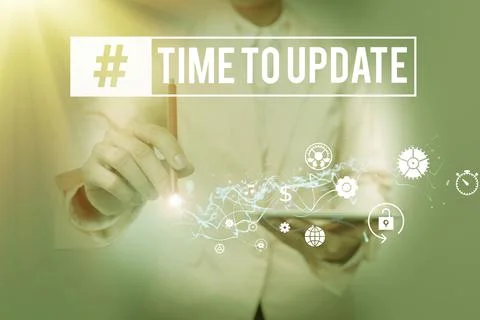 Conceptual display Time To Update. Concept meaning this right moment to make Foto stock