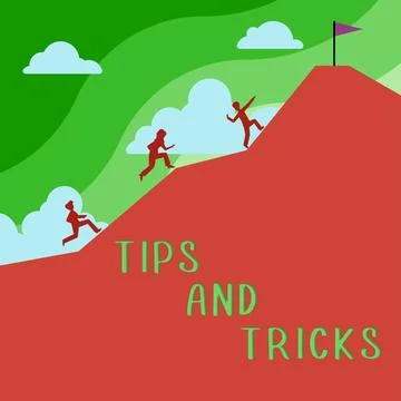 Conceptual display Tips And Tricks. Business overview helpful advices that makes Illustrazione stock