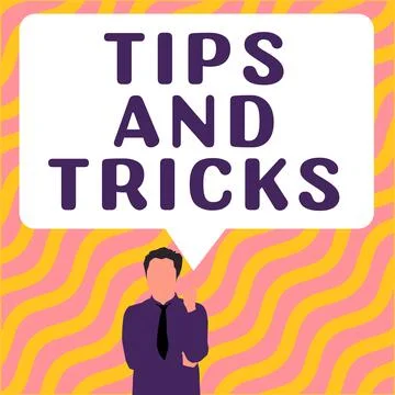 Conceptual display Tips And Tricks. Word for helpful advices that makes certain Illustrazione stock