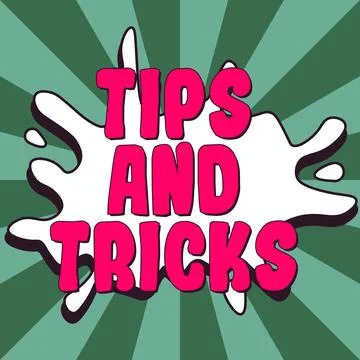 Conceptual display Tips And Tricks. Business overview helpful advices that makes Illustrazione stock