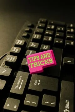 Conceptual display Tips And Tricks. Conceptual photo piece of inside facts Stock Photos