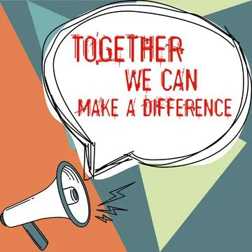 Conceptual display Together We Can Make A Difference. Internet Concept Unity can Stock Illustration
