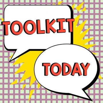Conceptual display Toolkit. Internet Concept set of tools kept in a bag or box Ilustración de archivo