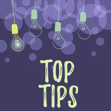 Conceptual display Top Tips. Concept meaning small but particularly useful piece Stock Illustration