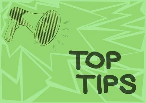 Conceptual display Top Tips. Concept meaning a small but particularly useful Stock Illustration