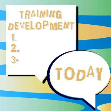 Conceptual display Training Development. Concept meaning Learn and Expand skills Stock Illustration