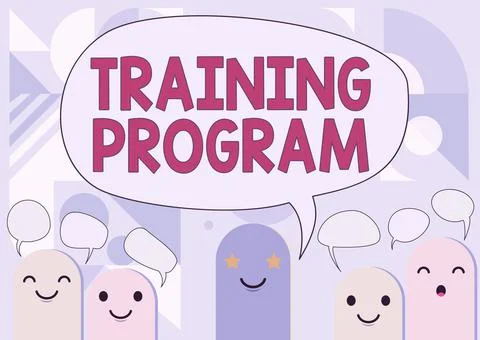 Conceptual display Training Program. Business overview learn specific knowledge イラスト素材