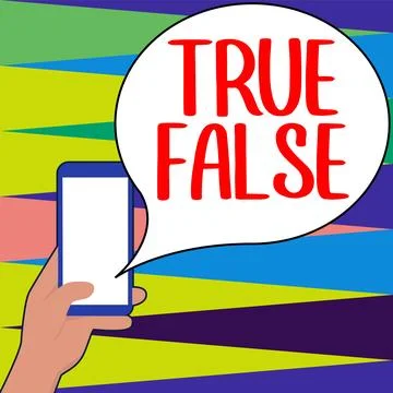 Conceptual display True False. Conceptual photo a test consisting of a series of Stock Illustration