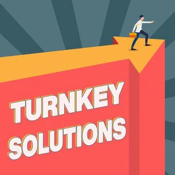 Conceptual display Turnkey Solutions. Conceptual photo immediately easily ready 스톡 일러스트