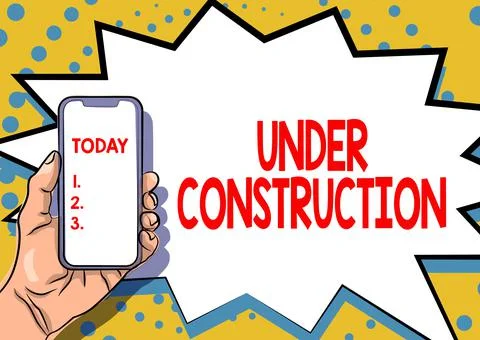 Conceptual display Under Construction. Internet Concept project that is Stock Illustration