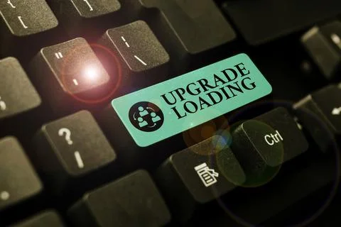 Conceptual display Upgrade Loading. Internet Concept advancement of applications Foto stock