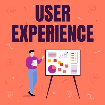 Conceptual display User Experience. Concept meaning using website especially in Stock Illustration