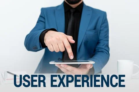 Conceptual display User Experience. Concept meaning using website especially in 写真素材