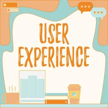 Conceptual display User Experience. Word Written on the overall experience of a Stock Illustration