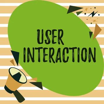 Conceptual display User Interaction. Business concept how the customer acts on Illustrazione stock
