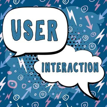 Conceptual display User Interaction. Conceptual photo how the customer acts on Stock Illustration