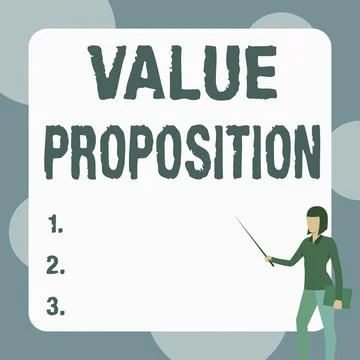 Conceptual display Value Proposition. Business showcase innovation service Stock Illustration