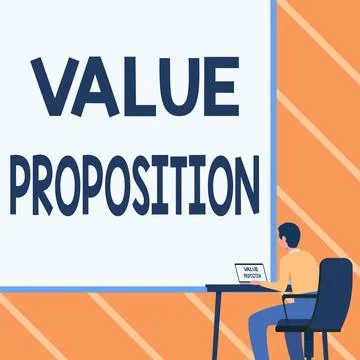 Conceptual display Value Proposition. Word for innovation service intended make Illustrazione stock