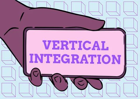Conceptual display Vertical Integration. Word Written on Merger of companies at Stockillustratie