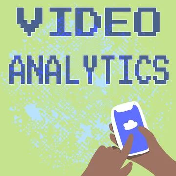 Conceptual display Video Analytics. Concept meaning analyzing video to detect Stock Illustration