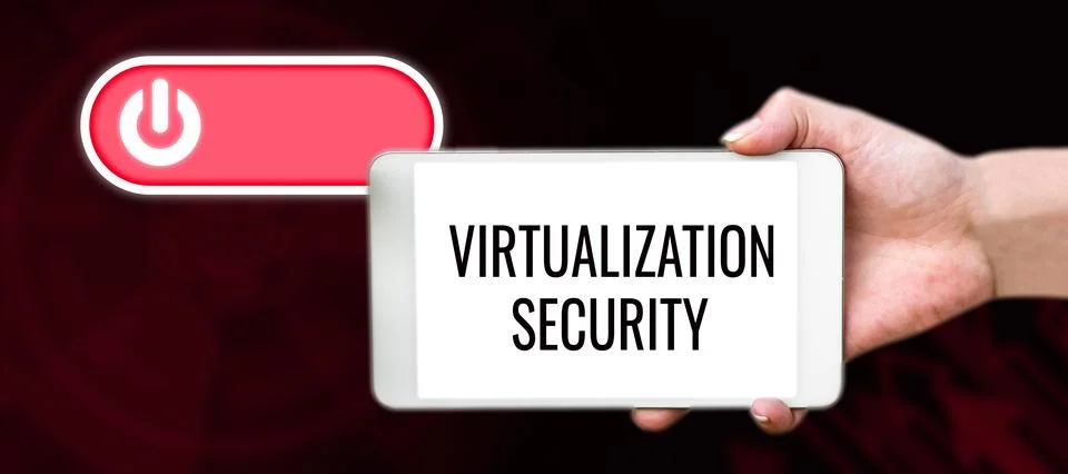 Conceptual display Virtualization Security. Business overview application of Stock Photos