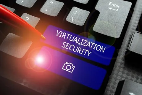 Conceptual display Virtualization Security. Concept meaning application of Stock Photos