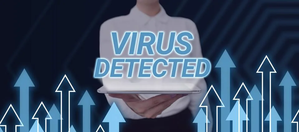 Conceptual display Virus DetectedA computer program used to prevent and remove Stock Photos