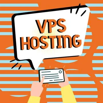 Conceptual display Vps Hosting. Business showcase mimics a dedicated server Illustrazione stock
