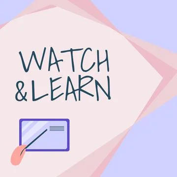 Conceptual display Watch And Learn. Business approach Watch And Learn Card Stock Illustration