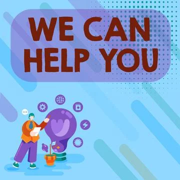 Conceptual display We Can Help You. Concept meaning Support Assistance Offering Ilustración de archivo