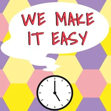 Conceptual display We Make It Easy. Business overview Offering solutions Illustrazione stock