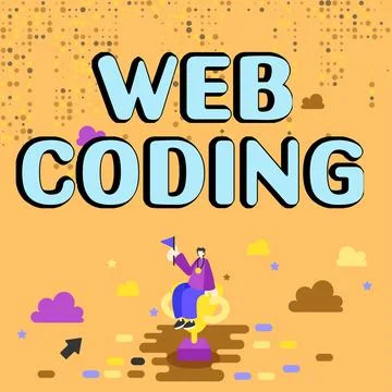 Conceptual display Web Coding. Business concept work involved in developing a Stock-Illustration