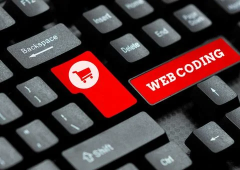 Conceptual display Web Coding. Business approach a system of symbols and rules Foto stock