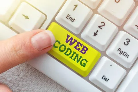 Conceptual display Web Coding. Conceptual photo a system of symbols and rules Stock Photos