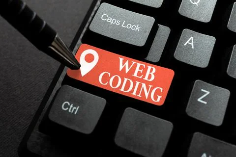 Conceptual display Web Coding. Conceptual photo a system of symbols and rules Stock Photos