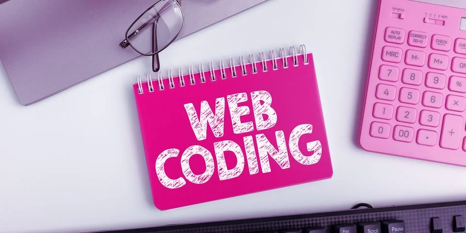 Conceptual display Web Coding. Conceptual photo work involved in developing a Stock Photos