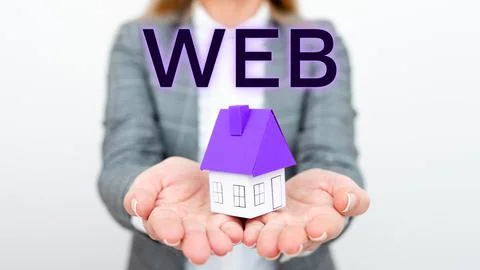 Conceptual display Web. Concept meaning a system of Internet servers that Stock Photos