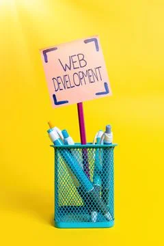 Conceptual display Web Development. Business showcase dealing with developing 스톡 사진