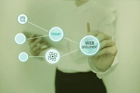 Conceptual display Web Development. Internet Concept work involved in developing Stock Photos