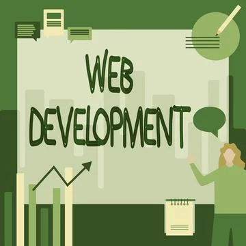 Conceptual display Web Development. Word for dealing with developing websites Stock Illustration
