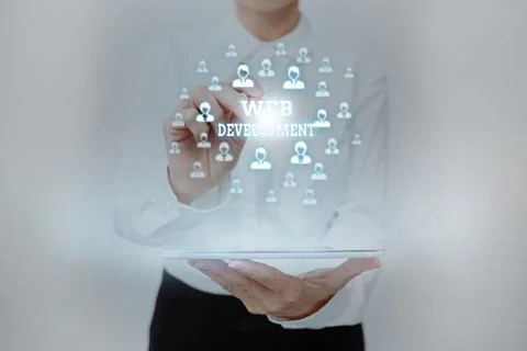 Conceptual display Web Development. Word for work involved in developing a Stock Photos