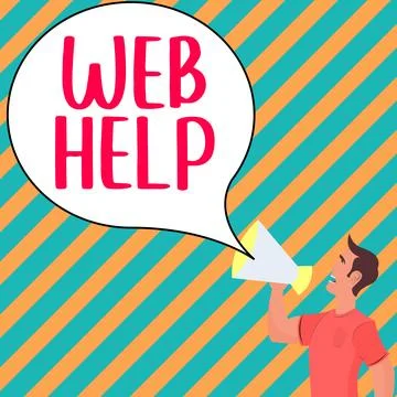 Conceptual display Web Help. Conceptual photo procedural or reference Stock Illustration