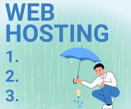 Conceptual display Web Hosting. Conceptual photo The activity of providing Stock Illustration