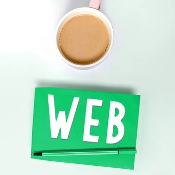 Conceptual display Web. Internet Concept a system of Internet servers that Stock Illustration