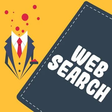 Conceptual display Web Search. Concept meaning software system designed to Stock Illustration