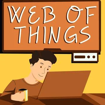 Conceptual display Web Of Things. Business showcase Internet technology online Stock Illustration