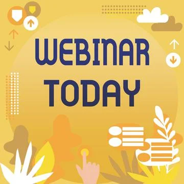 Conceptual display Webinar Today. Word for live online educational presentation Illustrazione stock